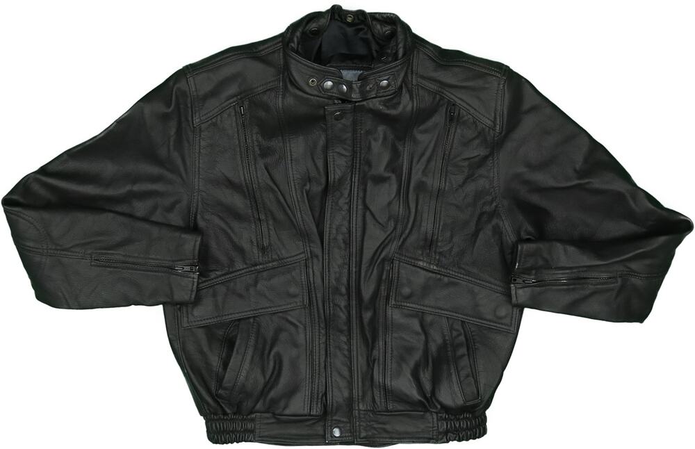 Cosmos Motorcycle Biker Rider Leather Bomber Jacket M